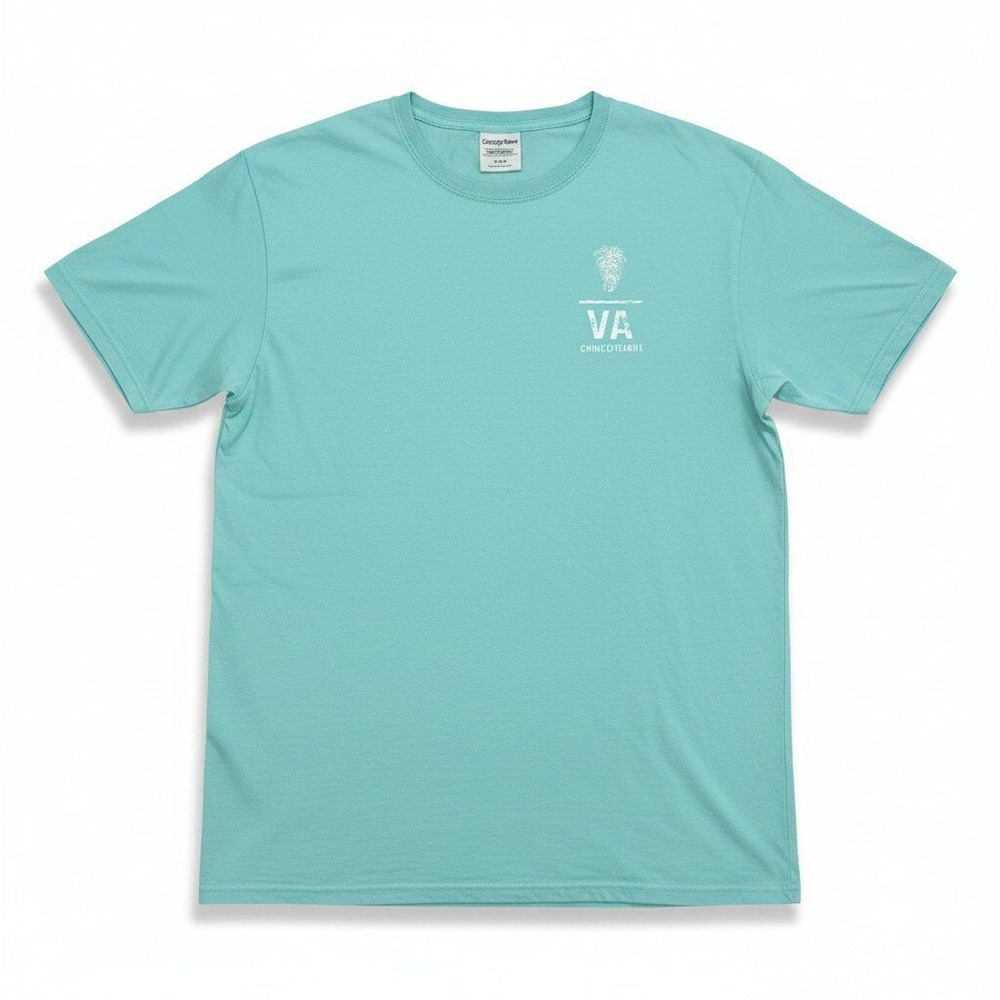 ComfortWash Womens L Aqua Chincoteague VA Graphic T-Shirt Coastal Casual Vintage